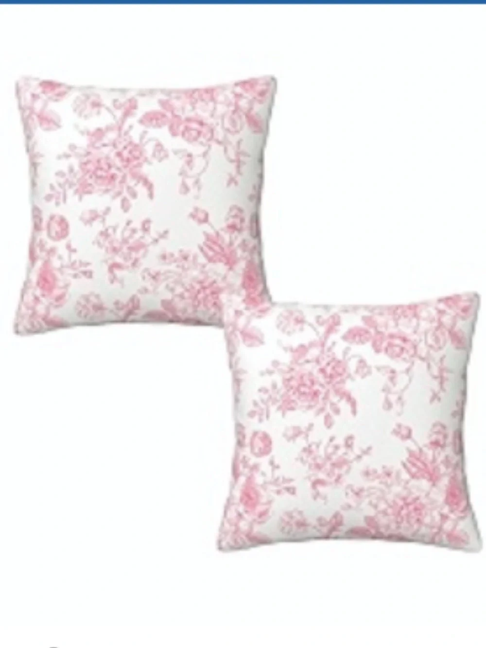 Vintage Chinoiserie Flower Pink PILLOW COVERS SQUARE 18x18” (2-pack)